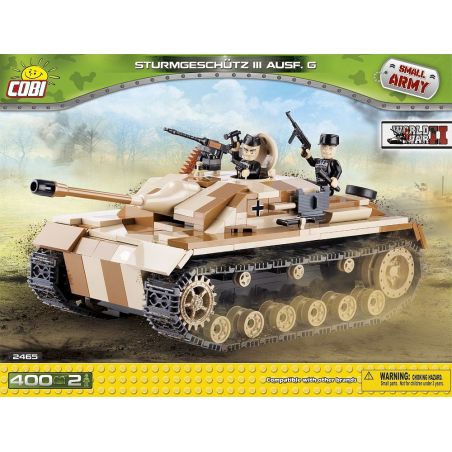 COBI 2465 non  SÚNG TẤN CÔNG SỐ 3 bộ đồ chơi xếp lắp ráp ghép mô hình Military Army STURMGESCHÜTZ III AUSF. Quân Sự Bộ Đội 400 khối