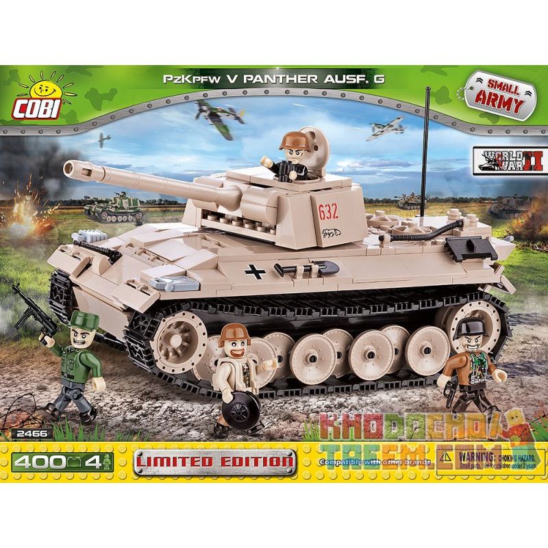 COBI 2466 non Lego XE TĂNG SỐ 5 PANTHER bộ đồ chơi xếp lắp ráp ghép mô hình Military Army PANZERKAMPFWAGEN V PANTHER AUSF. Quân Sự Bộ Đội 400 khối