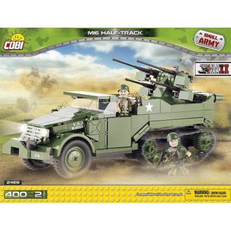 COBI 2469 non  M16 BÁN ĐƯỜNG bộ đồ chơi xếp lắp ráp ghép mô hình Military Army M16 HALF-TRACK Quân Sự Bộ Đội 400 khối
