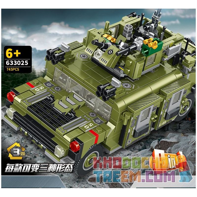 PanlosBrick 633025 Panlos Brick 633025 non  XE CHIẾN ĐẤU BỘ BINH BỌC THÉP 8 TỔ HỢP bộ đồ chơi xếp lắp ráp ghép mô hình Military Army AIFV Quân Sự Bộ Đội 745 khối