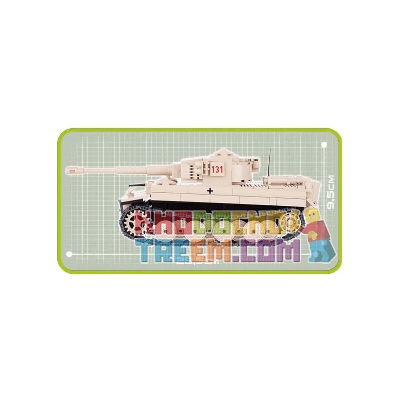 COBI 2477 non  TIGER 131. bộ đồ chơi xếp lắp ráp ghép mô hình Military Army Quân Sự Bộ Đội 500 khối