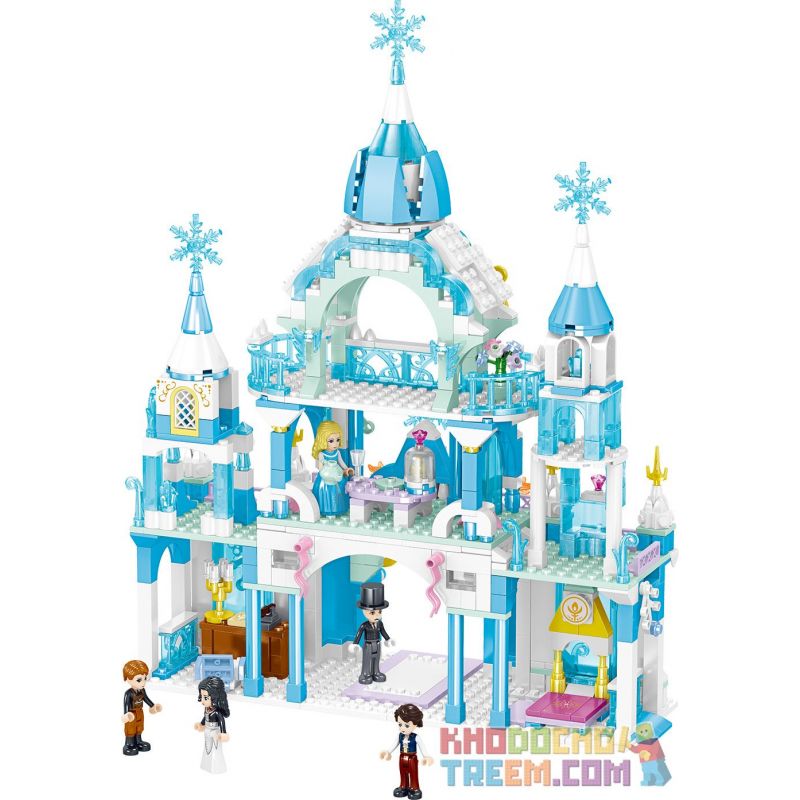 ZHEGAO QL1143 1143 non  LÂU ĐÀI PODEL bộ đồ chơi xếp lắp ráp ghép mô hình Disney Princess WINDSOR CASTLE Công Chúa 801 khối