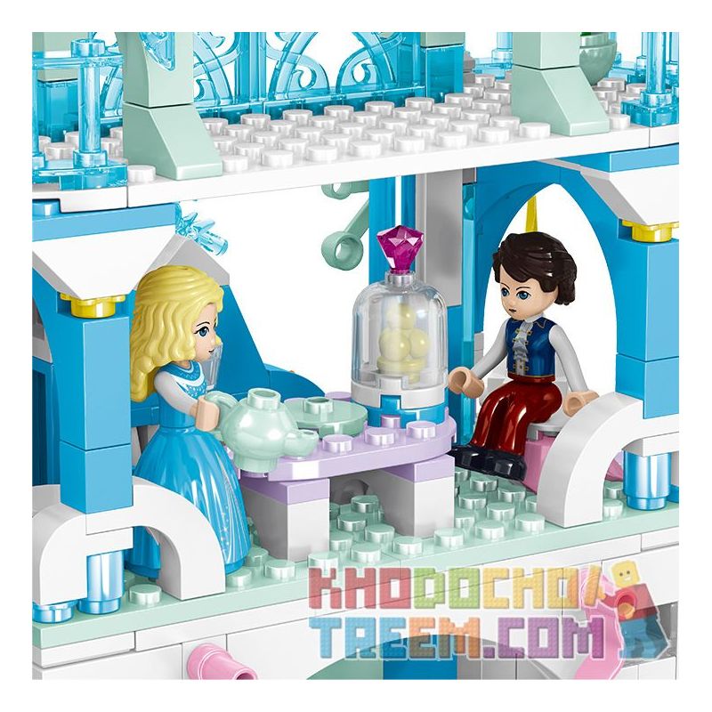 ZHEGAO QL1143 1143 non  LÂU ĐÀI PODEL bộ đồ chơi xếp lắp ráp ghép mô hình Disney Princess WINDSOR CASTLE Công Chúa 801 khối