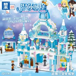 ZHEGAO QL1143 1143 non  LÂU ĐÀI PODEL bộ đồ chơi xếp lắp ráp ghép mô hình Disney Princess WINDSOR CASTLE Công Chúa 801 khối