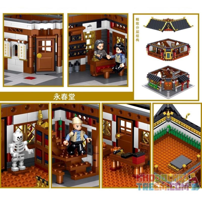 ZHEGAO QL0977 0977 non  YONGCHUN TANG. bộ đồ chơi xếp lắp ráp ghép mô hình Modular Buildings CHINESE STREET-VIEW Mô Hình Nhà Cửa 2529 khối ZHEGAO QL0977 0977 non  YONGCHUN TANG. bộ đồ chơi xếp lắp ráp ghép mô hình Modular Buildings CHINESE STREET-VIEW Mô Hình Nhà Cửa 2529 khối