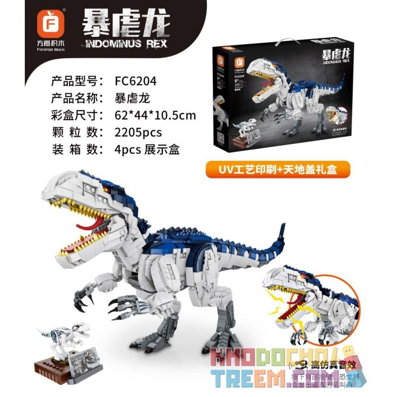 FORANGE FC6204 6204 Xếp hình kiểu Lego CREATOR Indominus Rex Tyrannosaurus Khủng Long Bạo Chúa 2205 khối FORANGE FC6204 6204 Xếp hình kiểu Lego CREATOR Indominus Rex Tyrannosaurus Khủng Long Bạo Chúa 2205 khối