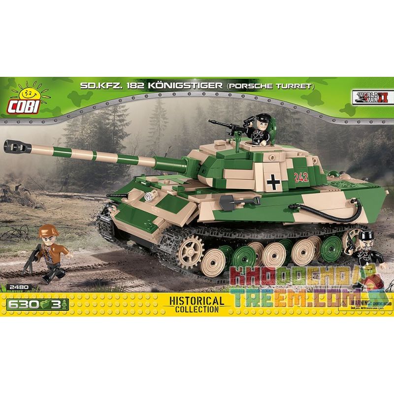 COBI 2480 2480A Xếp hình kiểu Lego MILITARY ARMY Tiger II Pz.Kpfw. VI B „Königstiger” (Porsche Turret) Tiger II Tank (No. 6 Tank Type B) (Porsche Turret) Xe Tăng Tiger II (Xe Tăng Số 6 Loại B) (Tháp P COBI 2480 2480A Xếp hình kiểu Lego MILITARY ARMY Tiger II Pz.Kpfw. VI B „Königstiger” (Porsche Turret) Tiger II Tank (No. 6 Tank Type B) (Porsche Turret) Xe Tăng Tiger II (Xe Tăng Số 6 Loại B) (Tháp P