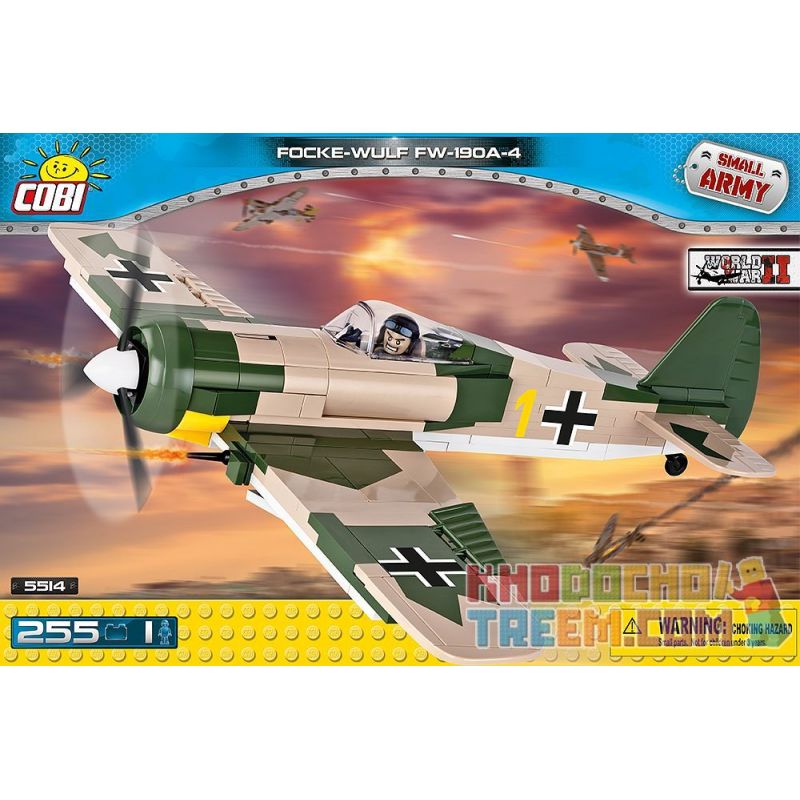 COBI 5514 Xếp hình kiểu Lego MILITARY ARMY Focke-Wulf Fw 190 A-4 Fokker Wolf Fw 190 "Mockingbird" Fokker Wolf Fw 190 "Con Chim Nhại" 255 khối COBI 5514 Xếp hình kiểu Lego MILITARY ARMY Focke-Wulf Fw 190 A-4 Fokker Wolf Fw 190 "Mockingbird" Fokker Wolf Fw 190 "Con Chim Nhại" 255 khối
