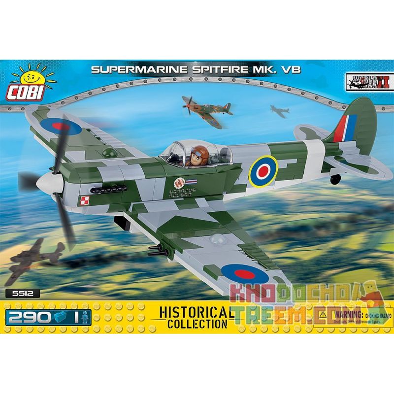 COBI 5512 Xếp hình kiểu Lego MILITARY ARMY Supermarine Spitfire Mk VB 290 khối COBI 5512 Xếp hình kiểu Lego MILITARY ARMY Supermarine Spitfire Mk VB 290 khối