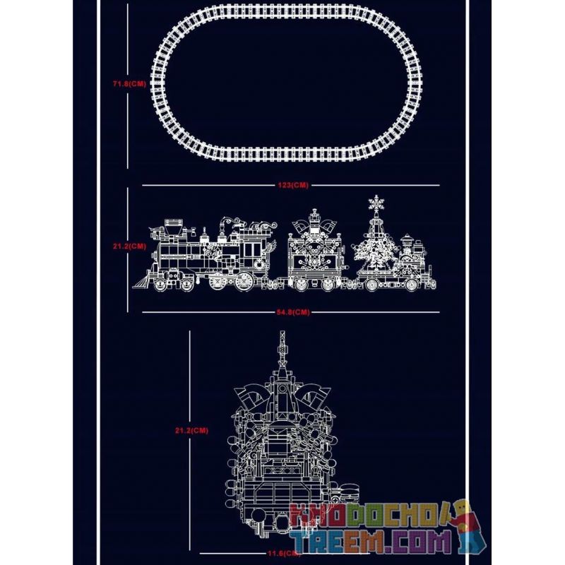 MouldKing 12012 Mould King 12012 non  CHUYẾN TÀU GIÁNG SINH bộ đồ chơi xếp lắp ráp ghép mô hình Seasonal MERRY CHRISTMAS Mùa Lễ Hội 1296 khối