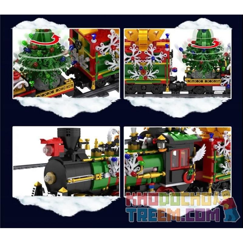 MouldKing 12012 Mould King 12012 non  CHUYẾN TÀU GIÁNG SINH bộ đồ chơi xếp lắp ráp ghép mô hình Seasonal MERRY CHRISTMAS Mùa Lễ Hội 1296 khối