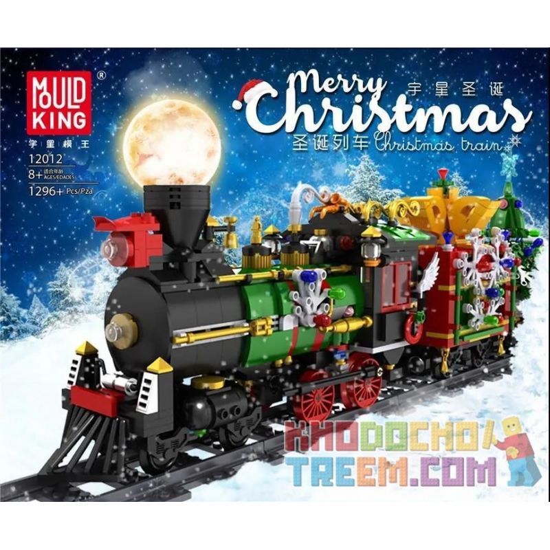 MouldKing 12012 Mould King 12012 non  CHUYẾN TÀU GIÁNG SINH bộ đồ chơi xếp lắp ráp ghép mô hình Seasonal MERRY CHRISTMAS Mùa Lễ Hội 1296 khối