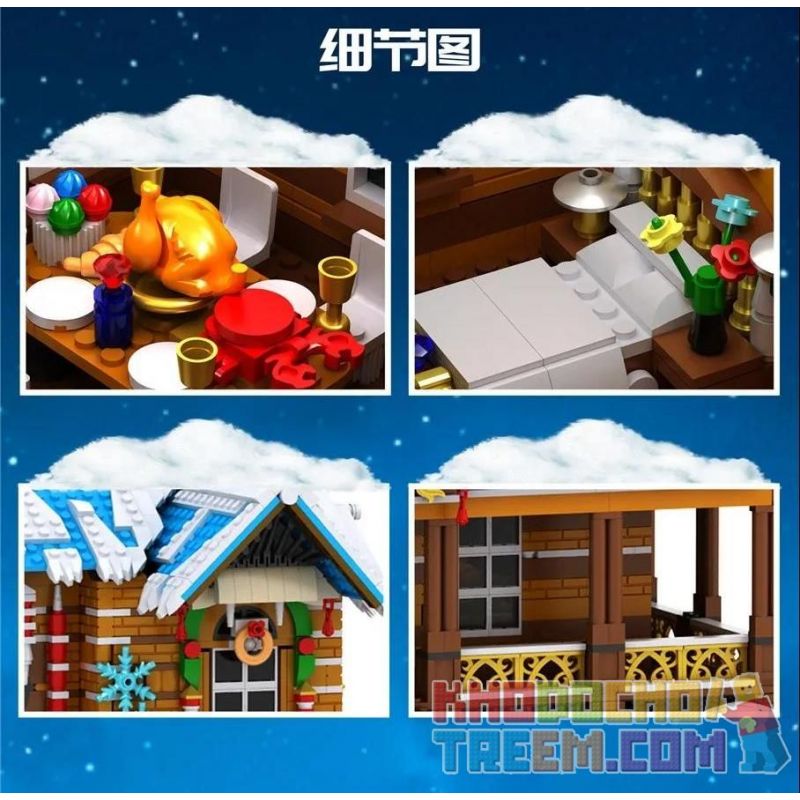 MouldKing 16011 Mould King 16011 non  NHÀ TRANH GIÁNG SINH bộ đồ chơi xếp lắp ráp ghép mô hình Seasonal MERRY CHRISTMAS CHRISTMAS HOUSE Mùa Lễ Hội 3693 khối