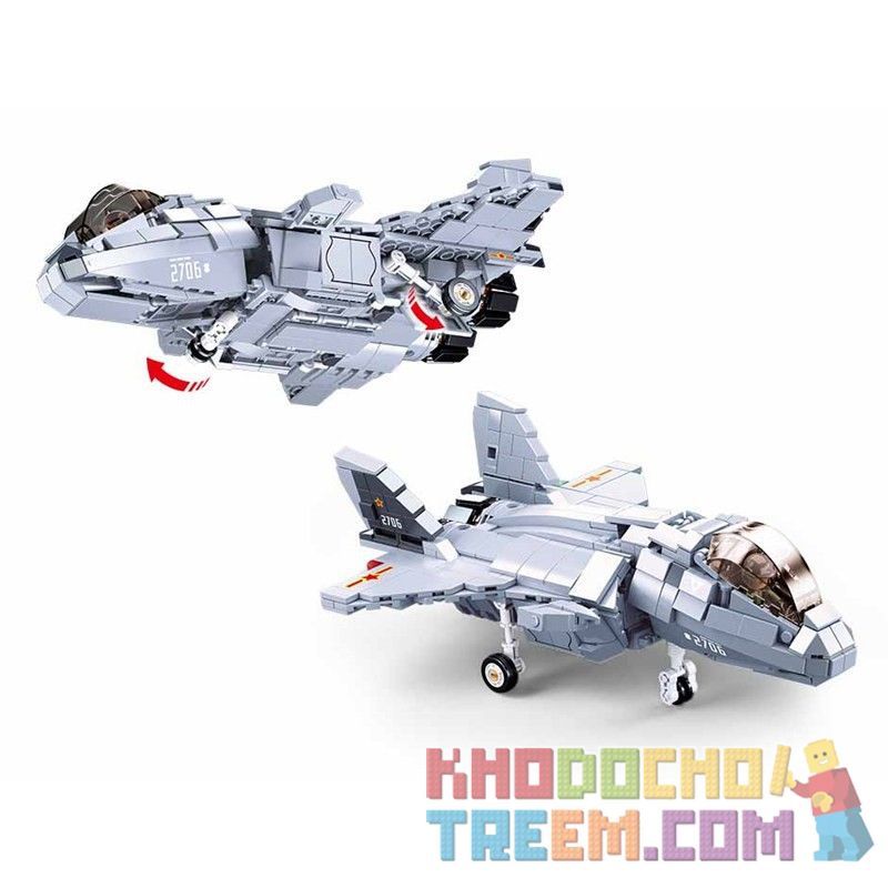 SLUBAN M38-B0931 B0931 0931 M38B0931 38-B0931 non  MÁY BAY CHIẾN ĐẤU TÀNG HÌNH J-20 bộ đồ chơi xếp lắp ráp ghép mô hình Military Army J-20 MIGHTY DRAGON Quân Sự Bộ Đội 926 khối