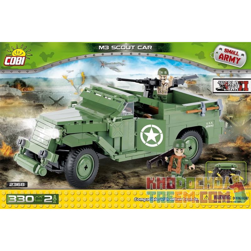 COBI 2368 non Lego XE TRINH SÁT M3 bộ đồ chơi xếp lắp ráp ghép mô hình Military Army M3 SCOUT CAR Quân Sự Bộ Đội 300 khối