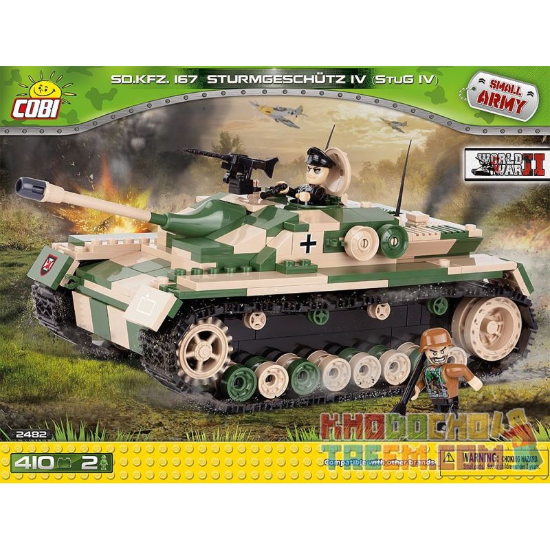 COBI 2482 non Lego SÚNG TẤN CÔNG SỐ 4 bộ đồ chơi xếp lắp ráp ghép mô hình Military Army SD.KFZ.167 STURMGESCHÜTZ IV Quân Sự Bộ Đội 410 khối