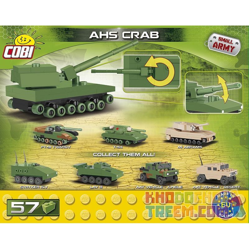 COBI 2246 non  BỂ MINI AHS KRAB bộ đồ chơi xếp lắp ráp ghép mô hình Military Army AHS CRAB NANO Quân Sự Bộ Đội 57 khối COBI 2246 non  BỂ MINI AHS KRAB bộ đồ chơi xếp lắp ráp ghép mô hình Military Army AHS CRAB NANO Quân Sự Bộ Đội 57 khối