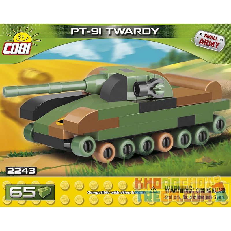 COBI 2243 non Lego XE TĂNG CHIẾN ĐẤU CHỦ LỰC PT-91 MINI bộ đồ chơi xếp lắp ráp ghép mô hình Military Army PT-91 TWARDY NANO Quân Sự Bộ Đội 65 khối