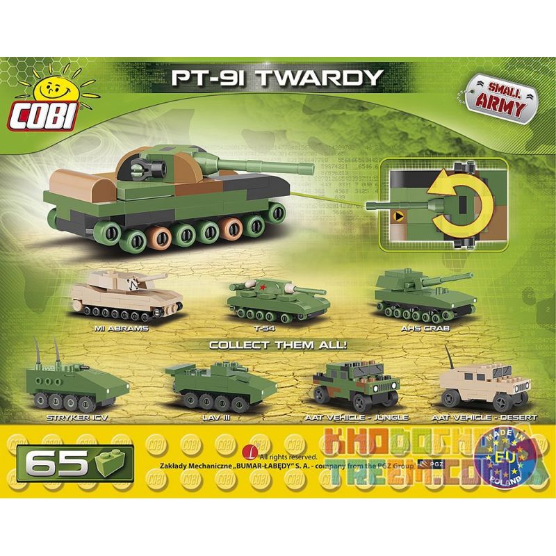 COBI 2243 non  XE TĂNG CHIẾN ĐẤU CHỦ LỰC PT-91 MINI bộ đồ chơi xếp lắp ráp ghép mô hình Military Army PT-91 TWARDY NANO Quân Sự Bộ Đội 65 khối COBI 2243 non  XE TĂNG CHIẾN ĐẤU CHỦ LỰC PT-91 MINI bộ đồ chơi xếp lắp ráp ghép mô hình Military Army PT-91 TWARDY NANO Quân Sự Bộ Đội 65 khối