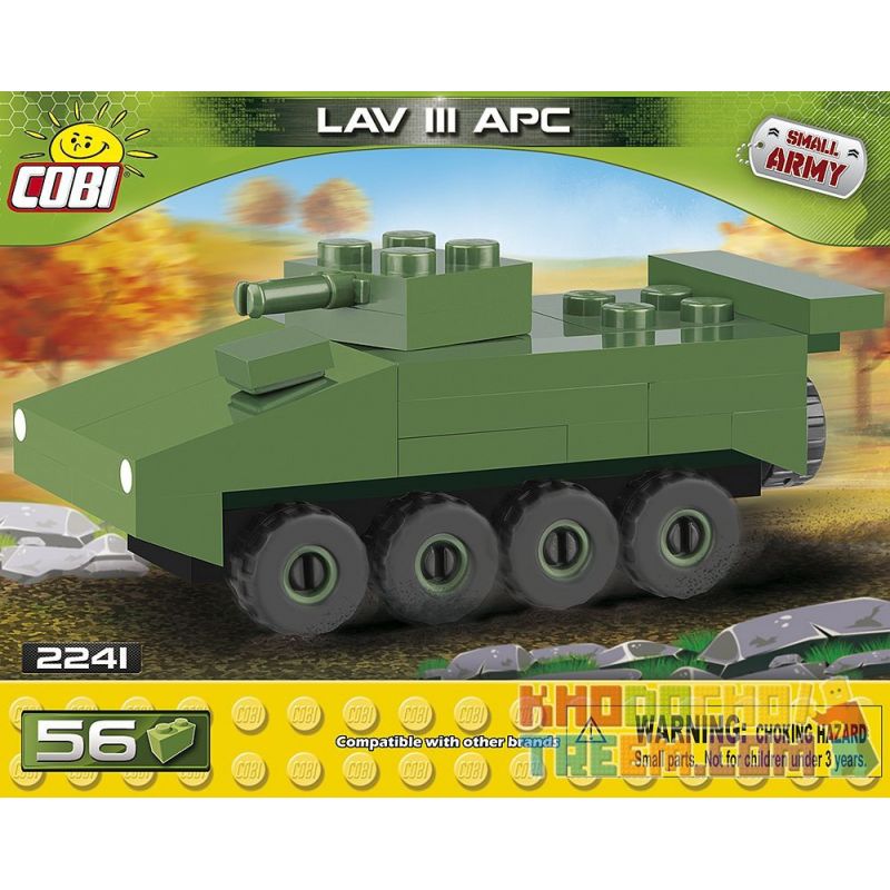 COBI 2241 non Lego XE BỌC THÉP LAV-3 MINI bộ đồ chơi xếp lắp ráp ghép mô hình Military Army LAV III APC NANO Quân Sự Bộ Đội 56 khối