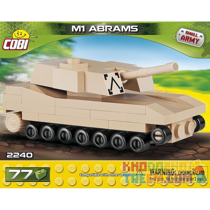 COBI 2240 non Lego XE TĂNG M1 ABRAMS MINI bộ đồ chơi xếp lắp ráp ghép mô hình Military Army M1 ABRAMS NANO Quân Sự Bộ Đội 77 khối