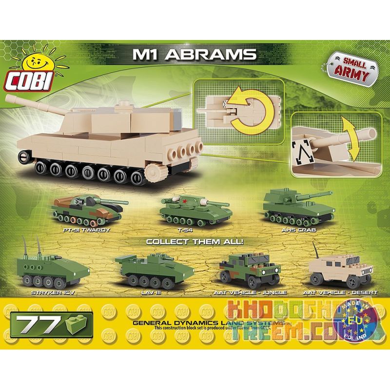 COBI 2240 non  XE TĂNG M1 ABRAMS MINI bộ đồ chơi xếp lắp ráp ghép mô hình Military Army M1 ABRAMS NANO Quân Sự Bộ Đội 77 khối COBI 2240 non  XE TĂNG M1 ABRAMS MINI bộ đồ chơi xếp lắp ráp ghép mô hình Military Army M1 ABRAMS NANO Quân Sự Bộ Đội 77 khối