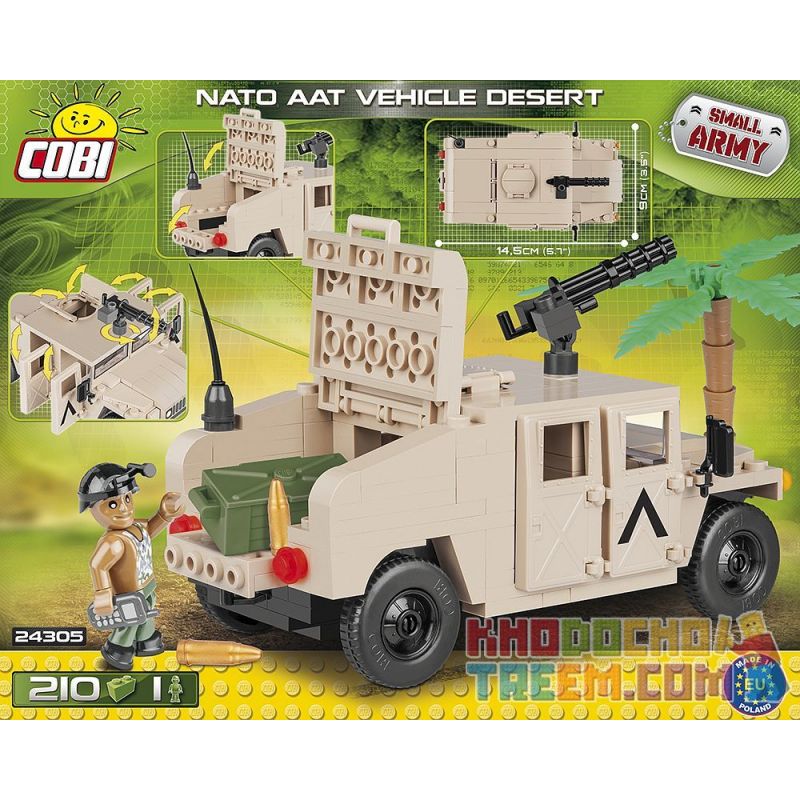 COBI 24305 non  NATO BỌC THÉP XE ĐỊA HÌNH SA MẠC bộ đồ chơi xếp lắp ráp ghép mô hình Military Army NATO AAT VEHICLE DESERT Quân Sự Bộ Đội 210 khối
