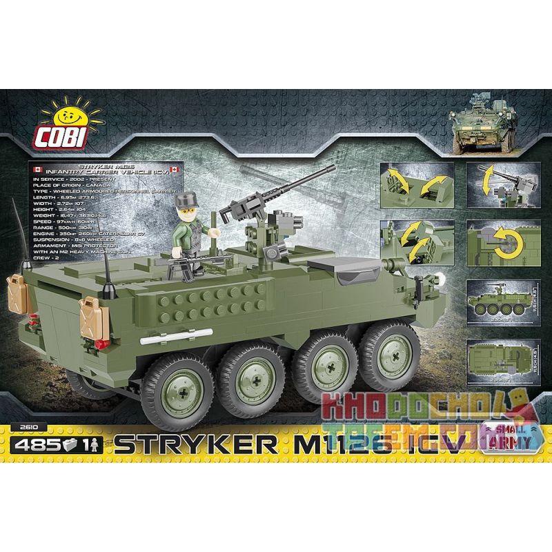 COBI 2610 2610 Xếp hình kiểu Lego MILITARY ARMY Stryker M1126 ICV M1126 ...