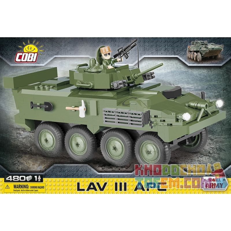 COBI 2609 non Lego XE BỌC THÉP LAV-3 bộ đồ chơi xếp lắp ráp ghép mô hình Military Army LAV III APC Quân Sự Bộ Đội 480 khối