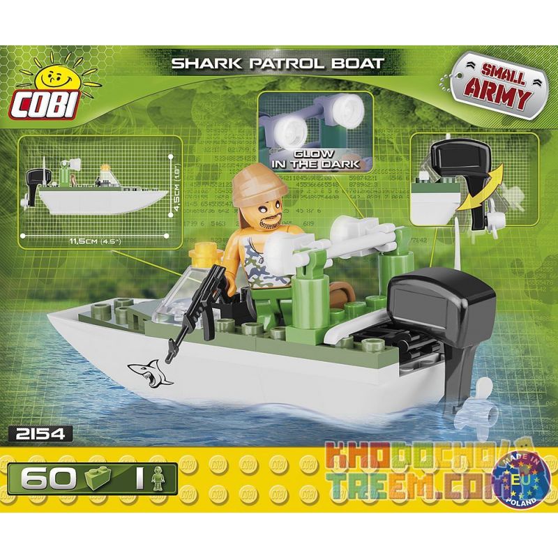 COBI 2154 non  THUYỀN TUẦN TRA CÁ MẬP bộ đồ chơi xếp lắp ráp ghép mô hình Military Army SHARK PATROL BOAT Quân Sự Bộ Đội 60 khối COBI 2154 non  THUYỀN TUẦN TRA CÁ MẬP bộ đồ chơi xếp lắp ráp ghép mô hình Military Army SHARK PATROL BOAT Quân Sự Bộ Đội 60 khối