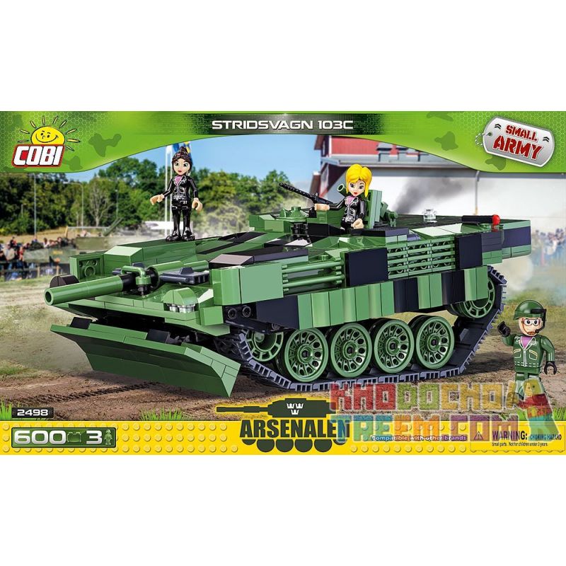 COBI 2498 non Lego XE TĂNG S bộ đồ chơi xếp lắp ráp ghép mô hình Military Army STRIDSVAGN 103C Quân Sự Bộ Đội 600 khối