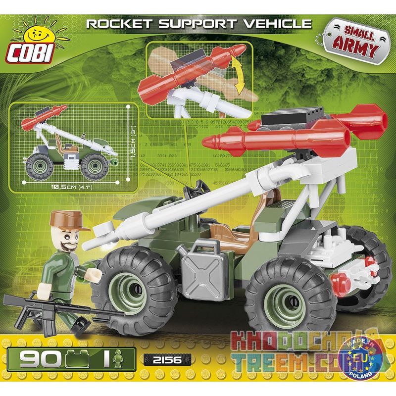 COBI 2156 non  XE HỖ TRỢ TÊN LỬA bộ đồ chơi xếp lắp ráp ghép mô hình Military Army ROCKET SUPPORT VEHICLE Quân Sự Bộ Đội 90 khối