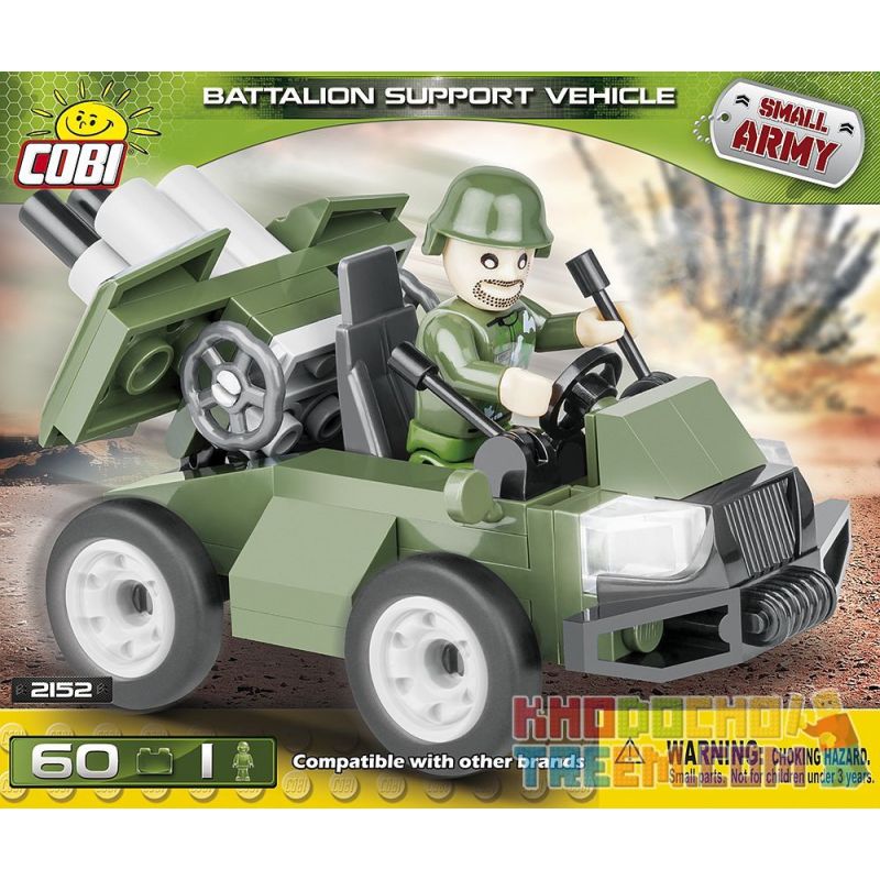 COBI 2152 non Lego XE HỖ TRỢ QUÂN ĐỘI bộ đồ chơi xếp lắp ráp ghép mô hình Military Army BATTALION SUPPORT VEHICLE Quân Sự Bộ Đội 60 khối