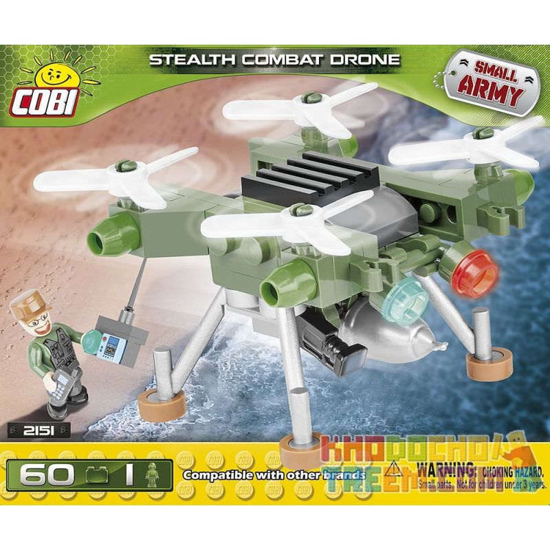 COBI 2151 non Lego MÁY BAY KHÔNG NGƯỜI LÁI CHIẾN ĐẤU TÀNG HÌNH bộ đồ chơi xếp lắp ráp ghép mô hình Military Army STEALTH COMBAT DRONE Quân Sự Bộ Đội 60 khối