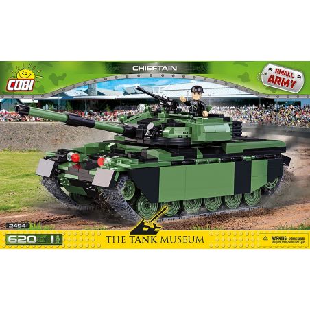 COBI 2494 non  XE TĂNG TRƯỞNG bộ đồ chơi xếp lắp ráp ghép mô hình Military Army CHIEFTAIN Quân Sự Bộ Đội 620 khối