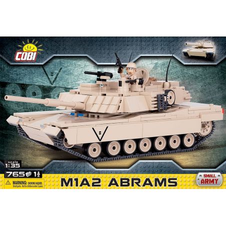 COBI 2608 non  XE TĂNG M1A2 ABRAMS bộ đồ chơi xếp lắp ráp ghép mô hình Military Army Quân Sự Bộ Đội 765 khối