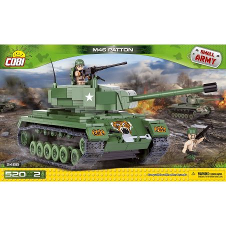 COBI 2488 non  XE TĂNG M46 PATTON bộ đồ chơi xếp lắp ráp ghép mô hình Military Army Quân Sự Bộ Đội 520 khối