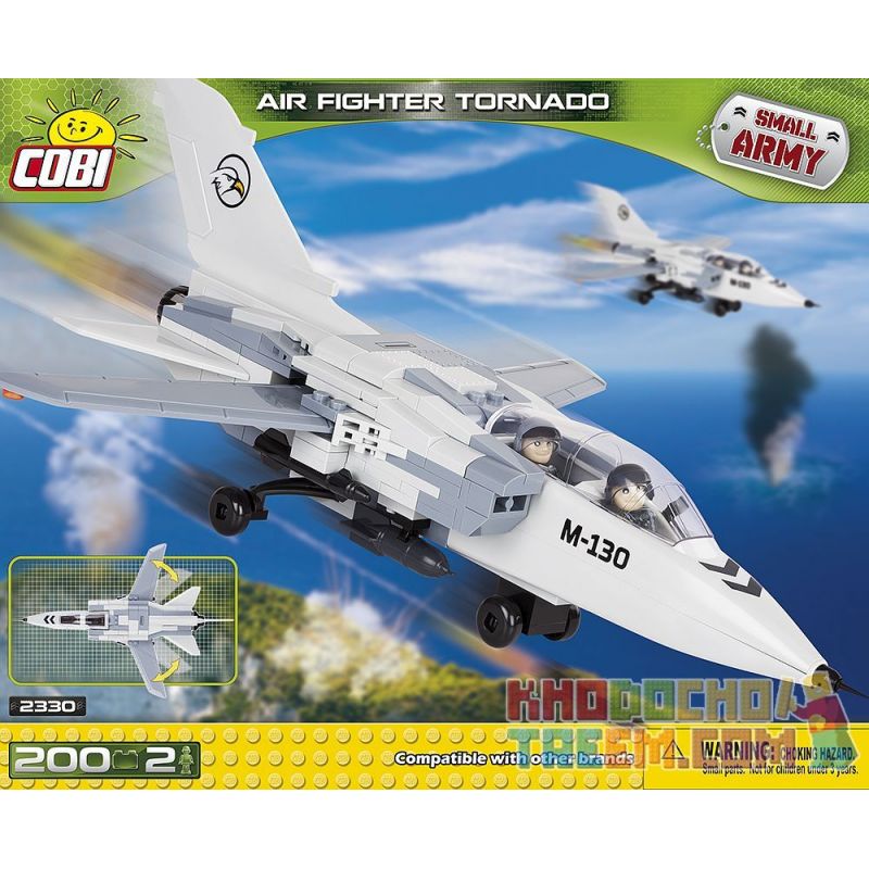 COBI 2330 non Lego MÁY BAY CHIẾN ĐẤU LỐC XOÁY bộ đồ chơi xếp lắp ráp ghép mô hình Military Army AIR FIGHTER TORNADO Quân Sự Bộ Đội 200 khối
