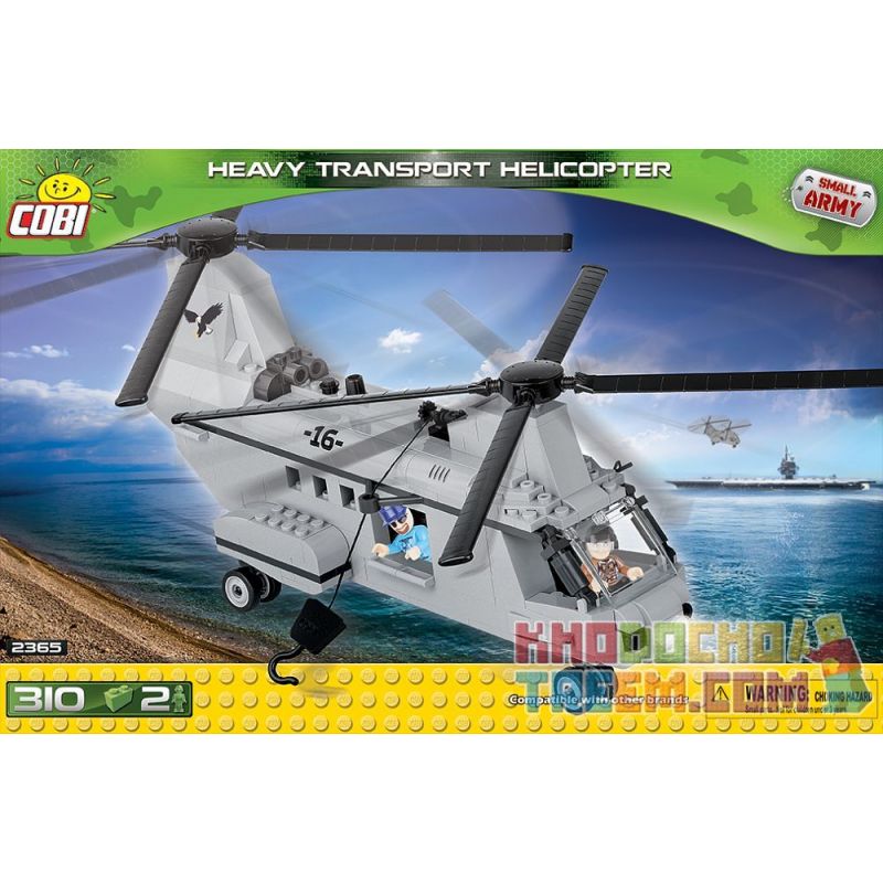 COBI 2365 non Lego TRỰC THĂNG VẬN TẢI HẠNG NẶNG bộ đồ chơi xếp lắp ráp ghép mô hình Military Army HEAVY TRANSPORT HELICOPTER Quân Sự Bộ Đội 310 khối