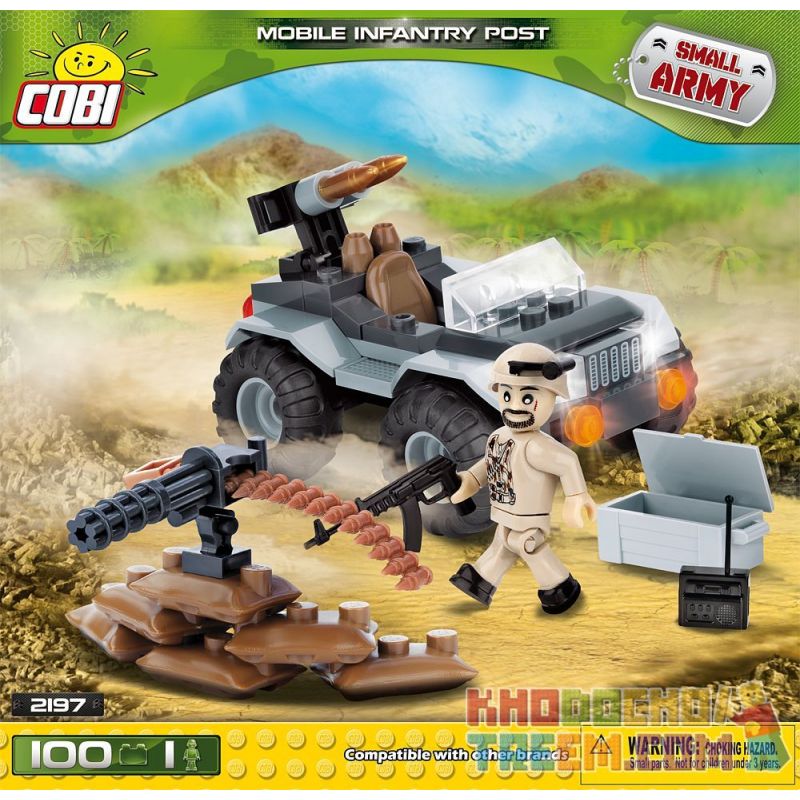 COBI 2197 non Lego ĐỒN BỘ BINH CƠ ĐỘNG bộ đồ chơi xếp lắp ráp ghép mô hình Military Army MOBILE INFANTRY POST Quân Sự Bộ Đội 100 khối