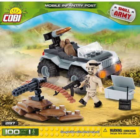 COBI 2197 non  ĐỒN BỘ BINH CƠ ĐỘNG bộ đồ chơi xếp lắp ráp ghép mô hình Military Army MOBILE INFANTRY POST Quân Sự Bộ Đội 100 khối