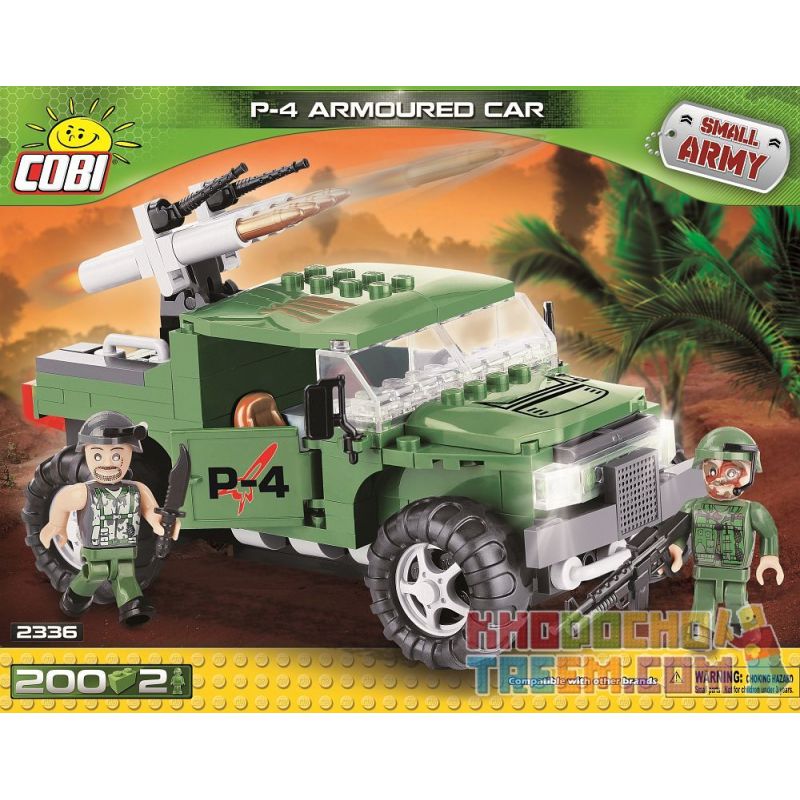 COBI 2336 non Lego XE BỌC THÉP P-4 bộ đồ chơi xếp lắp ráp ghép mô hình Military Army P-4 ARMOURED CAR Quân Sự Bộ Đội 200 khối