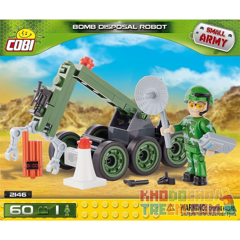 COBI 2146 non Lego ROBOT GỠ BOM bộ đồ chơi xếp lắp ráp ghép mô hình Military Army BOMB DISPOSAL ROBOT Quân Sự Bộ Đội 60 khối