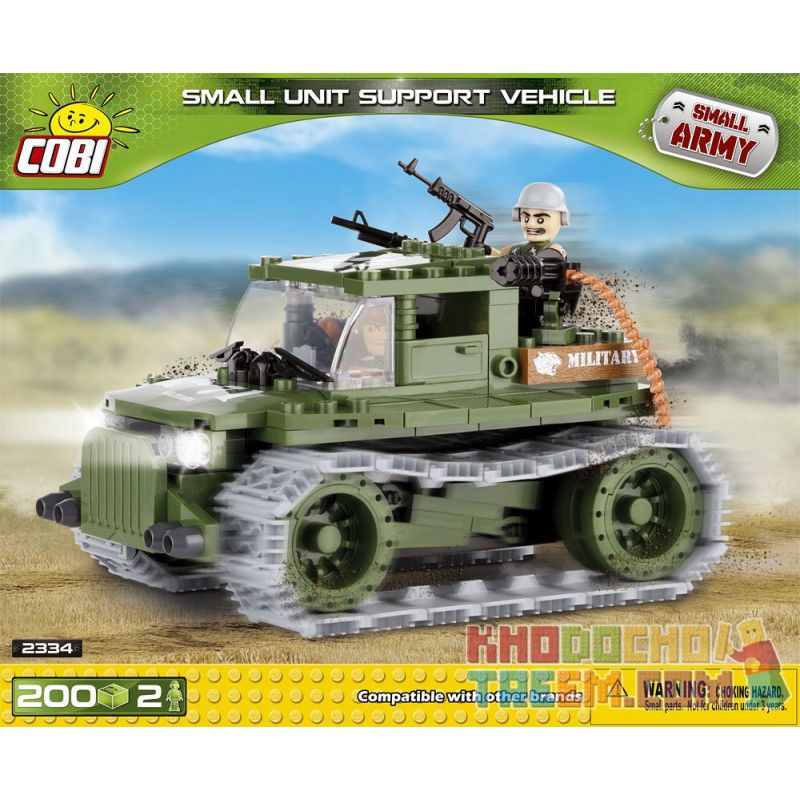 COBI 2334 non Lego XE TĂNG CƯỜNG ĐƠN VỊ NHỎ bộ đồ chơi xếp lắp ráp ghép mô hình Military Army SMALL UNIT SUPPORT VEHICLE Quân Sự Bộ Đội 200 khối