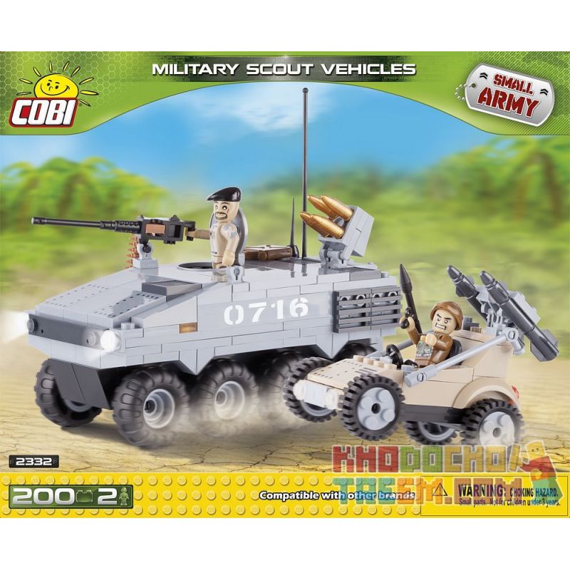 COBI 2332 non Lego XE TRINH SÁT QUÂN SỰ bộ đồ chơi xếp lắp ráp ghép mô hình Military Army MILITARY SCOUT VEHICLES Quân Sự Bộ Đội 200 khối