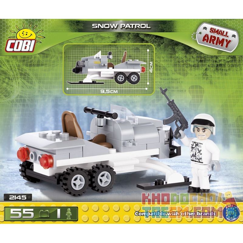 COBI 2145 non  TUẦN TRA TUYẾT bộ đồ chơi xếp lắp ráp ghép mô hình Military Army SNOW PATROL Quân Sự Bộ Đội 55 khối