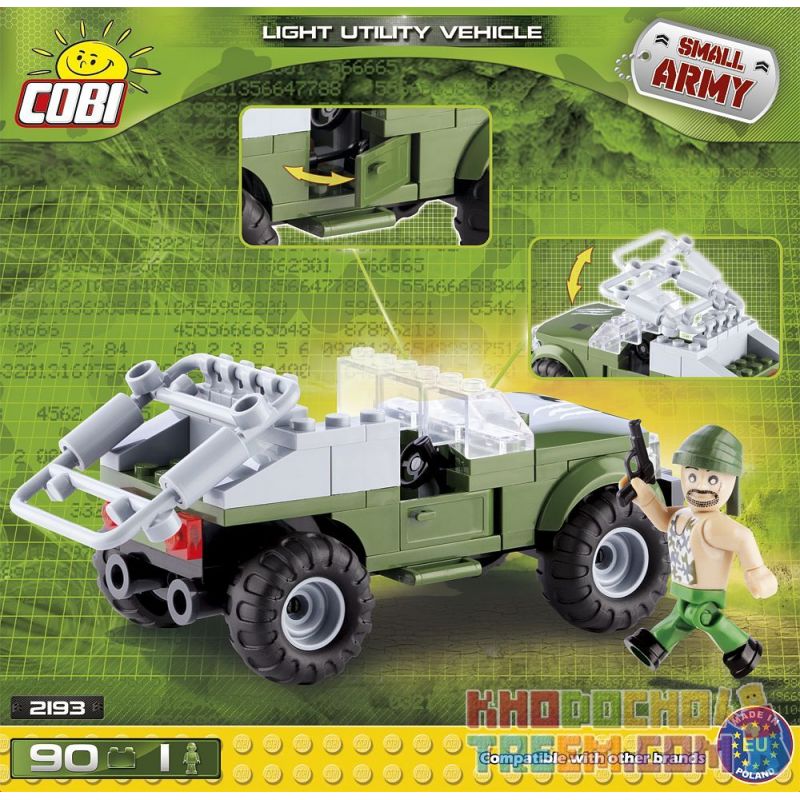 COBI 2193 non  XE TIỆN ÍCH NHẸ bộ đồ chơi xếp lắp ráp ghép mô hình Military Army LIGHT UTILITY VEHICLE Quân Sự Bộ Đội 90 khối