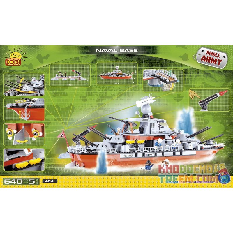 COBI 4641 non  CĂN CỨ HẢI QUÂN bộ đồ chơi xếp lắp ráp ghép mô hình Military Army NAVAL BASE Quân Sự Bộ Đội 640 khối COBI 4641 non  CĂN CỨ HẢI QUÂN bộ đồ chơi xếp lắp ráp ghép mô hình Military Army NAVAL BASE Quân Sự Bộ Đội 640 khối