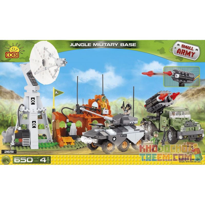 COBI 2651 Xếp hình kiểu Lego MILITARY ARMY Jungle Military Base Căn Cứ Quân Sự Jungle 650 khối COBI 2651 Xếp hình kiểu Lego MILITARY ARMY Jungle Military Base Căn Cứ Quân Sự Jungle 650 khối
