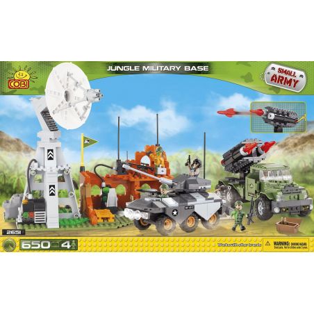 COBI 2651 non  CĂN CỨ QUÂN SỰ JUNGLE bộ đồ chơi xếp lắp ráp ghép mô hình Military Army JUNGLE MILITARY BASE Quân Sự Bộ Đội 650 khối